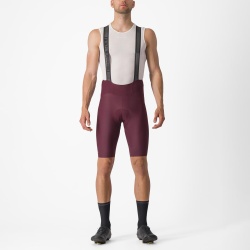 Pantaloni scurti cu bretele Castelli Espresso, Visiniu, L