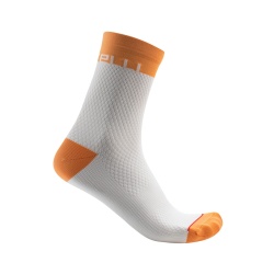 Sosete Castelli Velocissima 12, de dama, Alb/Portocaliu, L/XL, 39-41