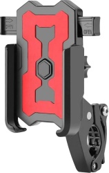 Suport telefon Fivestars BikeDock PHH-100, prindere pe ghidon 22-31.8mm, latime telefon 7-10cm, aluminiu, negru/rosu - Img 1