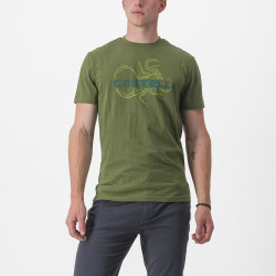 Tricou casual Castelli Finale Tee, Kaki, XXL