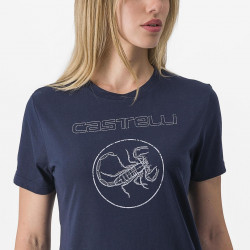 Tricou casual Castelli Pedalare Tee, de dama, Bleumarin, XS - Img 3