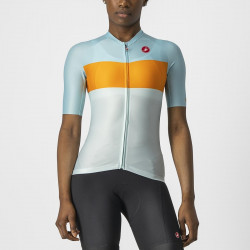 Tricou cu maneca scurta Castelli Aero PRO W de dama Bleu/Portocaliu