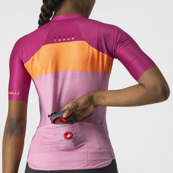 Tricou cu maneca scurta Castelli Aero PRO W de dama Magenta/Portocaliu/Roz - Img 3