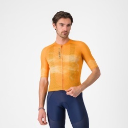 Tricou cu maneca scurta Castelli Climbers A/C, pentru barbati, portocaliu/gri XXL