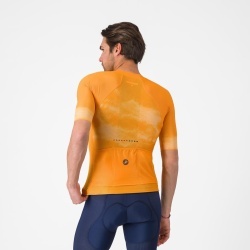 Tricou cu maneca scurta Castelli Climbers A/C, pentru barbati, portocaliu/gri L - Img 2