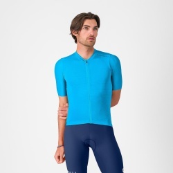 Tricou cu maneca scurta Castelli Espresso 2, pentru barbati, albastru neon L