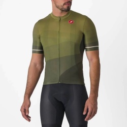 Tricou cu maneca scurta Castelli Orizzonte, Verde/Argintiu, XL
