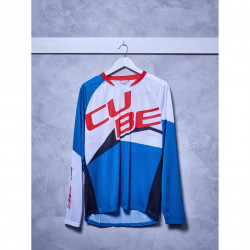 Tricou CUBE Action Round Necj Jersey Pilot L/S Red White Blue - Img 2