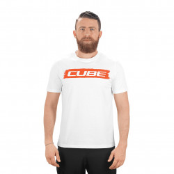 Tricou CUBE T-Shirt Logo Alb Rosu - Img 1