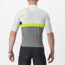 Tricou maneca scurta CASTELLI A Blocco Alb Gri Galben Fluo Visiniu