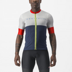 Tricou maneca scurta Castelli Sezione Bleumarin-Alb-Rosu