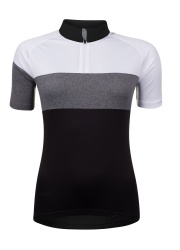 Bluza ciclism Force View Lady maneci scurte negru/alb/gri XS