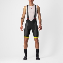Pantaloni scurti cu bretele Castelli Competizione Kit, Negru/Galben Fluo, XXXL