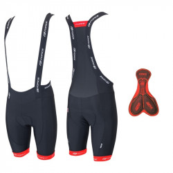Pantaloni Scurti Force B45 cu Bazon si Bretele Negru/Rosu