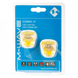 Set Flash cu baterii M-WAVE Cobra IV galben