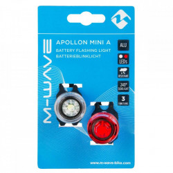 Set lumini M-WAVE Apollon Mini cu baterii Negru
