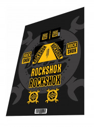 Stickere adezive amortizor ROCKSHOX Vivid R2C AIR Yellow Black 2016