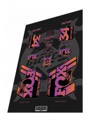 Stickere adezive furca FOX Factory 34 Fluo Purple Orange 2019