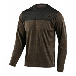 Tricou Bicicleta Troy Lee Designs Flowline Ls Shield Walnut / Charcoal