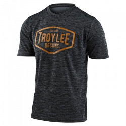 Tricou Bicicleta Troy Lee Designs Flowline Ss Station Heather Black / Yellow