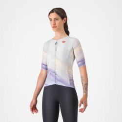 Tricou cu maneca scurta Castelli Aero PRO 8S W, pentru femei, violet multicolor, L