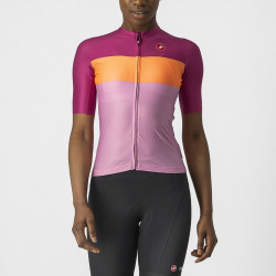 Tricou cu maneca scurta Castelli Aero PRO W de dama Magenta/Portocaliu/Roz