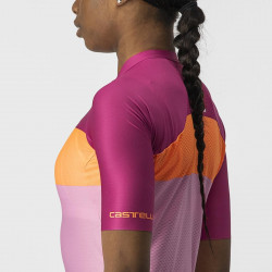 Tricou cu maneca scurta Castelli Aero PRO W de dama Magenta/Portocaliu/Roz - Img 4