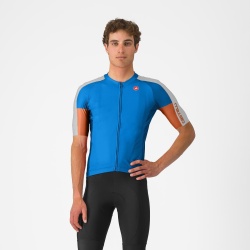 Tricou cu maneca scurta Castelli Entrata 6, pentru barbati, albastru Italia/gri argintiu-maro mocha, L
