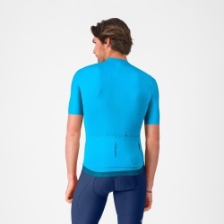 Tricou cu maneca scurta Castelli Espresso 2, pentru barbati, albastru neon XL - Img 2