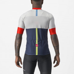 Tricou maneca scurta Castelli Sezione Bleumarin-Alb-Rosu