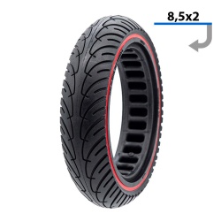 Anvelopa plina trotineta Ultra-Light 8.5x2 Negru/Rosu