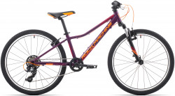 Bicicleta MTB Hardtail copii Rock Machine Catherine 24 VB Gloss Crimson/Neon Orange/Crimson