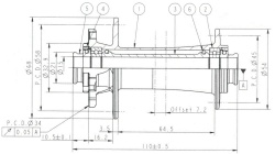 Butuc Fata NOVATEC D041SB-B15 110 x 15 mm 28H - Img 3