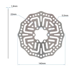 Disc frana trotineta EWD004 pentru Kukirin G2 pro - 140mm - 6H - Img 3