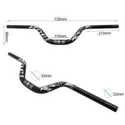 Ghidon 720mm cu rise 90mm negru - Img 2