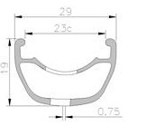 Janta MACH 1 5.50 SL DISC 29"- (622 x 23C) - 32H Negru Anodizat Capsata - Img 3