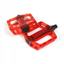 Pedale policarbonat transparent rosii