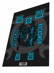 Stickere adezive amortizor ROCKSHOX Super Deluxe Ultimate Sky Blue Black 2020