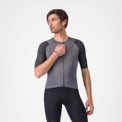 Tricou cu maneca scurta Castelli Aero Race 8s, pentru barbati, gri inchis L