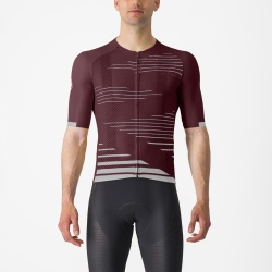Tricou cu maneca scurta Castelli Climbers 4.0, Visiniu/Gri, S