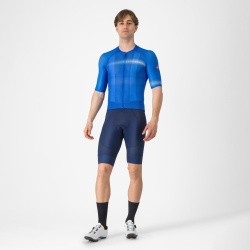 Tricou cu maneca scurta Castelli Climbers A/C, pentru barbati, albastru Italia/albastru belgian, M