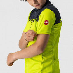 Tricou cu maneca scurta Castelli Neo Prologo pentru copii Galben Fluo/Bleumarin - Img 4