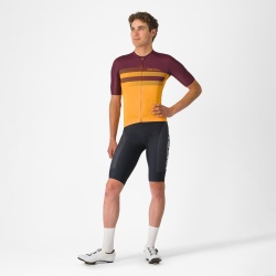 Tricou cu maneca scurta Castelli Simbolo, pentru barbati, portocaliu aprins/visiniu inchis, M - Img 3