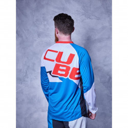 Tricou CUBE Action Round Necj Jersey Pilot L/S Red White Blue - Img 4