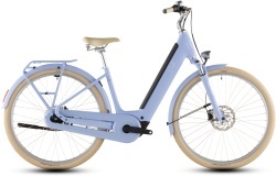 BICICLETA ELECTRICA CUBE ARUBA HYBRID 600 EASY ENTRY BLUEBLOSSOM CREME - Img 3