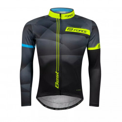 Bluza ciclism Force Best maneci lungi negru-fluo