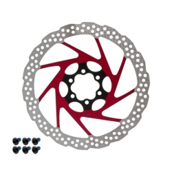 Disc frana eWheel V2 180mm, 6 gauri, Rosu
