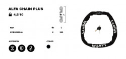 Lacat Luma Alfa Chain Plus 95 cm negru - Img 4