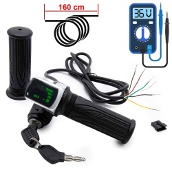 Maneta acceleratie pentru trotinete cu indicator 36V, cheie si conector SM