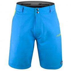 Pantaloni FORCE Blade MTB cu Sub-pantaloni si Bazon Albastru